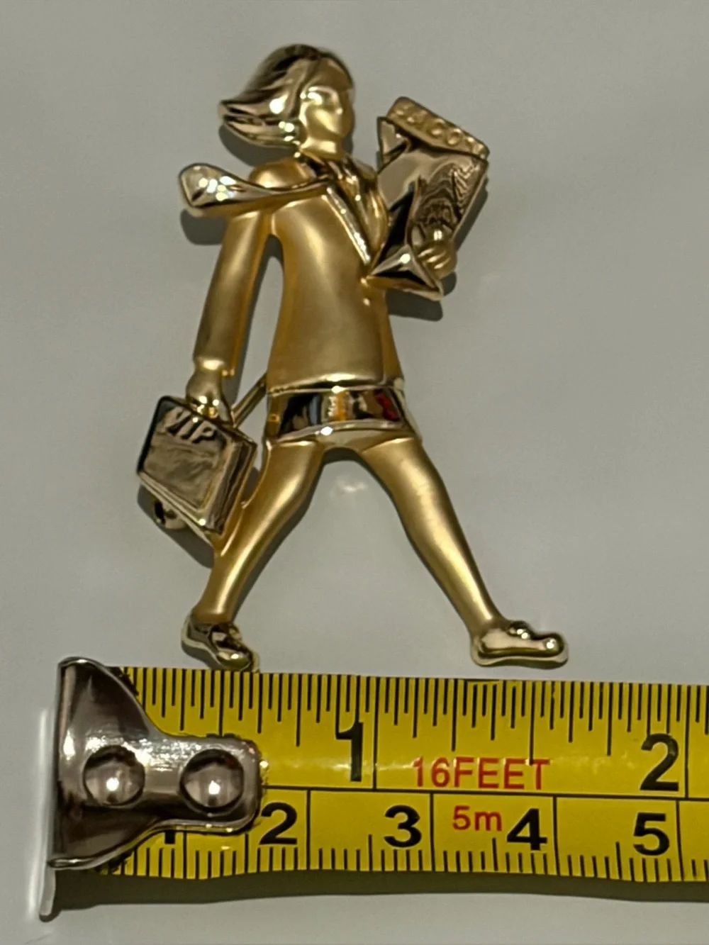 VTG AJC Boss Lady Brooch Pin Bringing Home The Bacon VIP